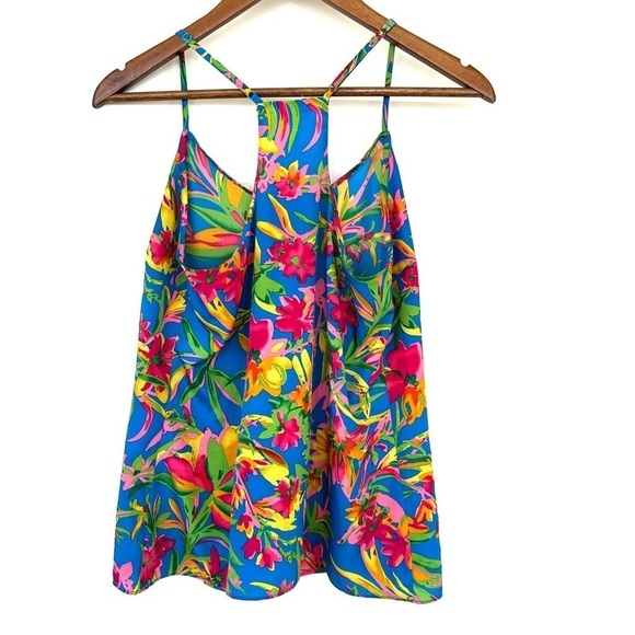 J. Crew  tank top, racer back with adjustable straps, in a tropical floral print - Picture 5 of 11